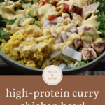 Curry Chicken Bowl Recipe - High Protein Meal Prep - Whisk and Wine
