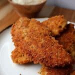 Plated parmesan chicken tenders