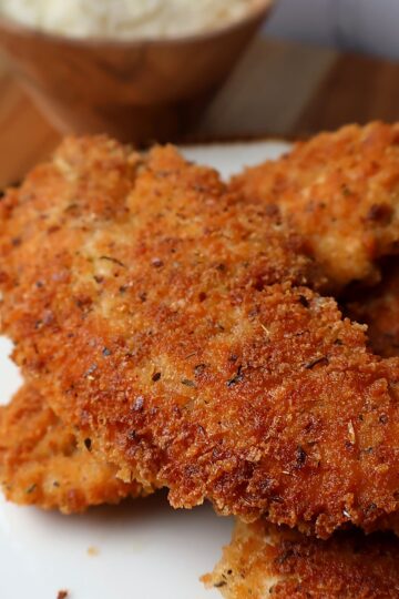 Plated parmesan chicken tenders