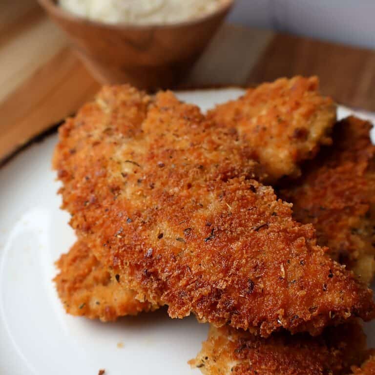 Plated parmesan chicken tenders