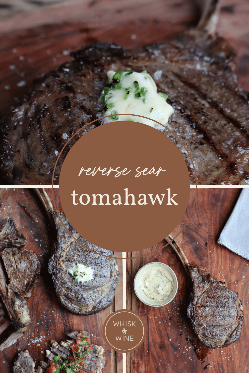 Reverse sear tomahawk steak — Pinterest pin