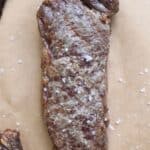 Sliced wagyu strip steak with cast iron sear — featured image