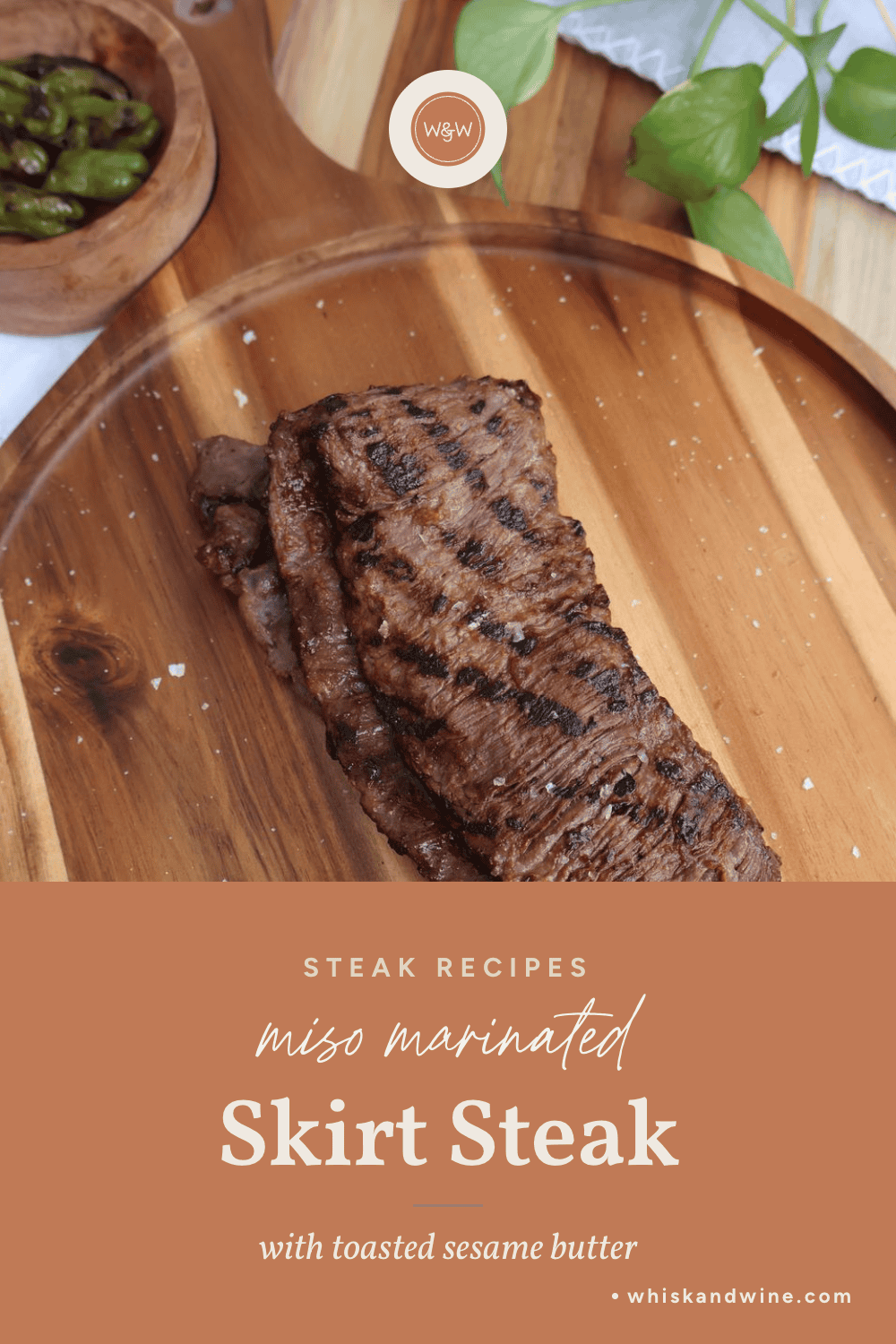 Miso Marinated Skirt Steak with Sesame Butter — Pinterest pin