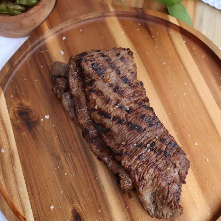 Miso Marinated Skirt Steak with Sesame Butter