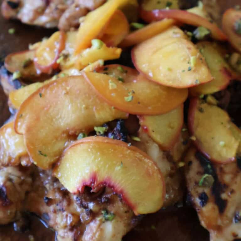 Hot Honey Chicken Recipe with Charred Peaches