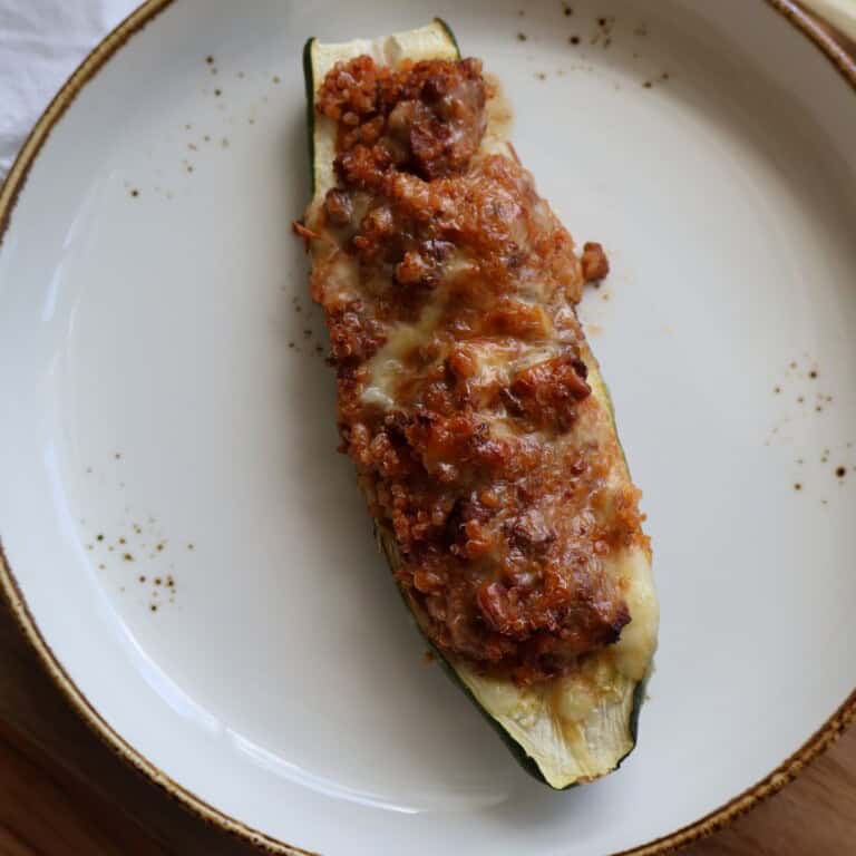 Stuffed Zucchini Boats Recipe with Bison & Quinoa